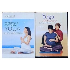 Set Of 2 Prenatal & Postnatal Yoga DVD Workout Videos For Labor Birth‎ Pregnancy